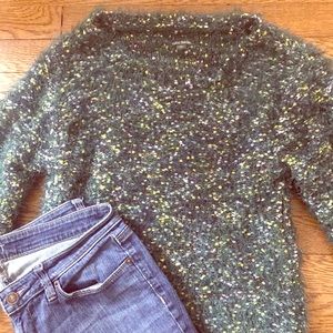 Wild Fable brand green fuzzy sweater